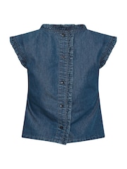 PixieGirl Petite Blue Denim Frill Vest - Image 6 of 6