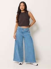 PixieGirl Petite Brown Cheesecloth Button Top - Image 2 of 5