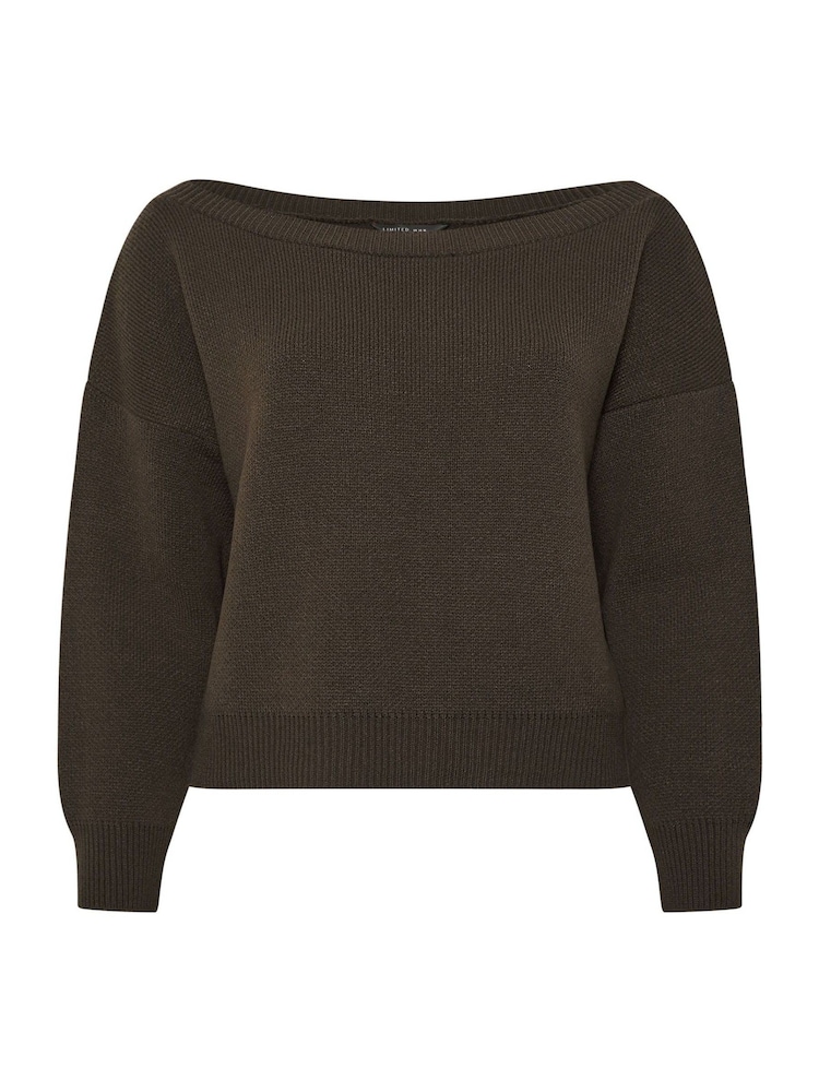 Yours Curve Brown Limited Off Shoulder Knitted Jumper - Image 5 of 5