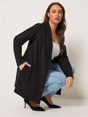 أسود - Yours Curve Shawl Collar Scuba Blazer - Image 5 of 6