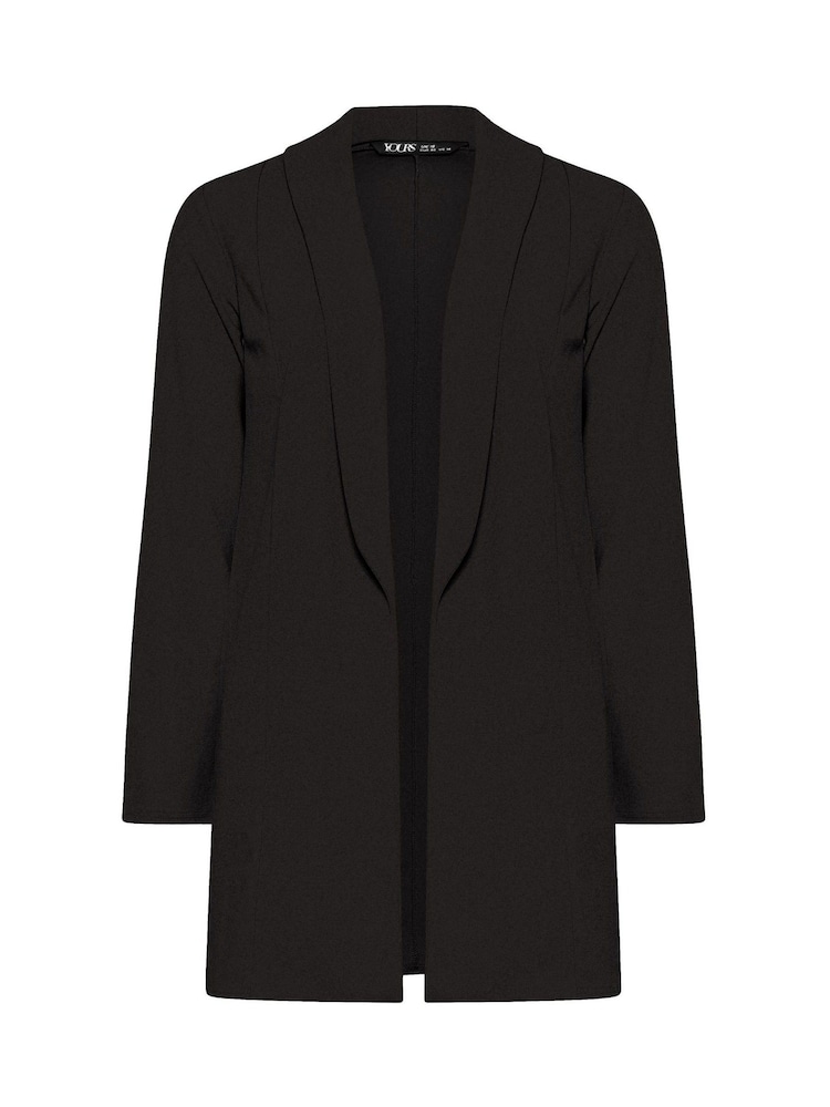 أسود - Yours Curve Shawl Collar Scuba Blazer - Image 6 of 6