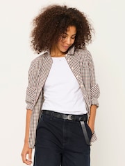 FatFace Bessie Cream Check Shirt - Image 1 of 5