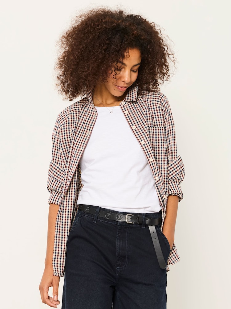 FatFace Bessie Cream Check Shirt - Image 1 of 5