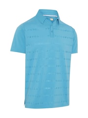 Callaway Golf Blue Jacquard Polo Shirt - Image 5 of 6
