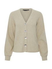 PixieGirl Petite Green Soft Touch Silver Button Cardigan - Image 5 of 5