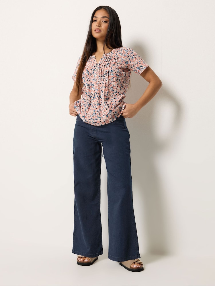 M&Co Blue Petite Wide Leg Jeggings - Image 2 of 5