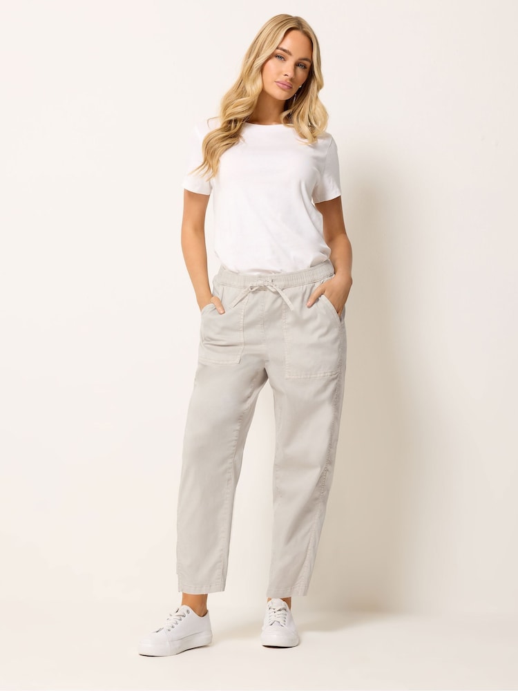 M&Co Natural Petite Soft Barrel Leg Trousers - Image 2 of 5 M&Co Natural Petite Soft Barrel Leg Trousers - Image 2 of 5