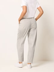 M&Co Natural Petite Soft Barrel Leg Trousers - Image 3 of 5