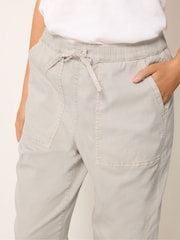 M&Co Natural Petite Soft Barrel Leg Trousers - Image 4 of 5
