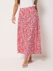 M&Co Red Petite Ditsy Midi Skirt - Image 2 of 5