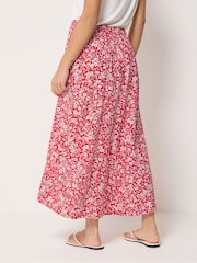 M&Co Red Petite Ditsy Midi Skirt - Image 3 of 5
