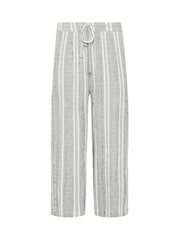 M&Co Grey Petite Stripe Cropped Wide Leg Trousers - Image 5 of 5