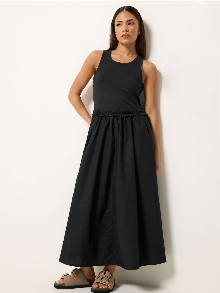 PixieGirl Petite Black Ruffle Detail Midi Dress - Image 2 of 5 PixieGirl Petite Black Ruffle Detail Midi Dress - Image 2 of 5