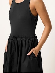 PixieGirl Petite Black Ruffle Detail Midi Dress - Image 4 of 5