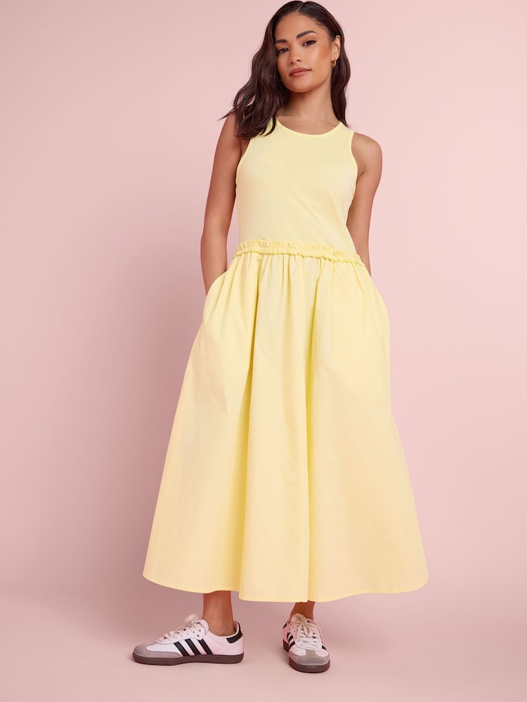 PixieGirl Petite Yellow Ruffle Detail Midi Dress - Image 1 of 2 PixieGirl Petite Yellow Ruffle Detail Midi Dress - Image 1 of 2
