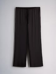 The Set Wide Leg Satin Co-Ord Shirt & Trousers Set Brown - Image 2 of 5