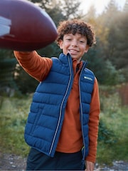 Mountain Warehouse Blue Rocko Kids Water-Resistant Padded Gilet - Image 1 of 6