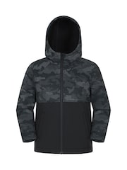 Mountain Warehouse Grey Exodus Kids Printed Water-Resistant Softshell Jacket - Image 1 of 4
