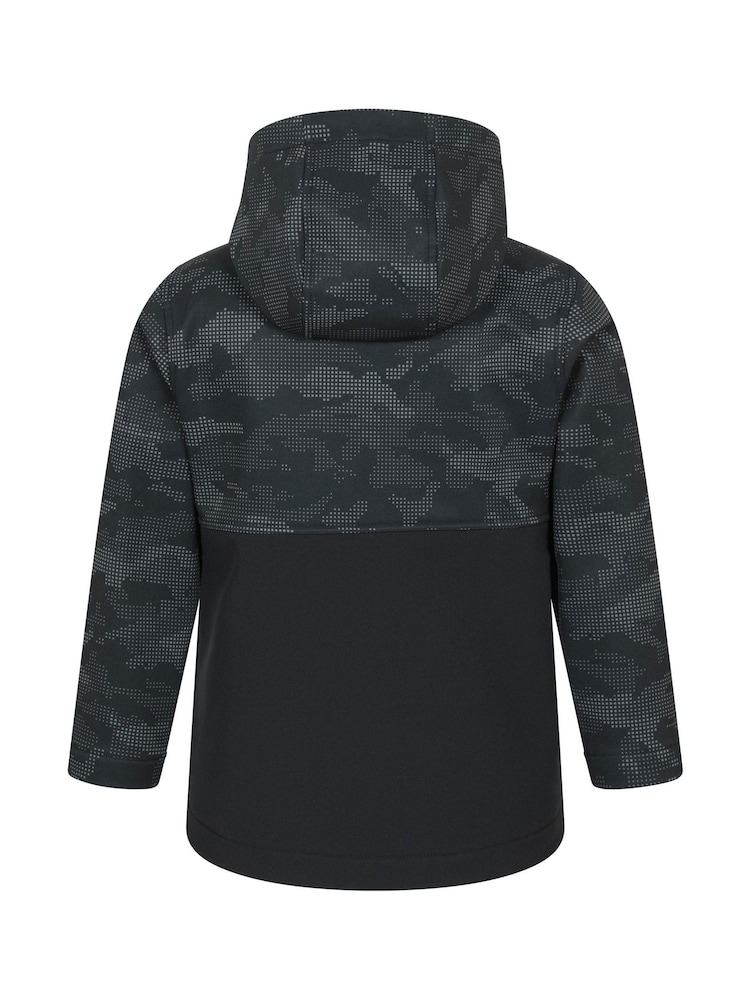 Mountain Warehouse Grey Exodus Kids Printed Water-Resistant Softshell Jacket - Image 2 of 4
