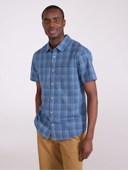 Mountain Warehouse Navy Blue Cotton Holiday Short Sleeve Shirt - Image 1 of 9