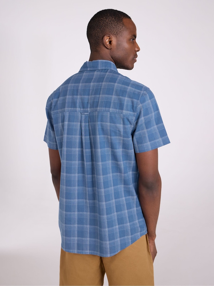 Mountain Warehouse Navy Blue Cotton Holiday Short Sleeve Shirt - Image 2 of 9 Mountain Warehouse Navy Blue Cotton Holiday Short Sleeve Shirt - Image 2 of 9