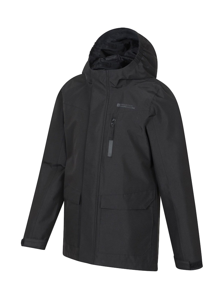 Mountain Warehouse Black Noah Kids Waterproof Jacket - Image 2 of 5 Mountain Warehouse Black Noah Kids Waterproof Jacket - Image 2 of 5