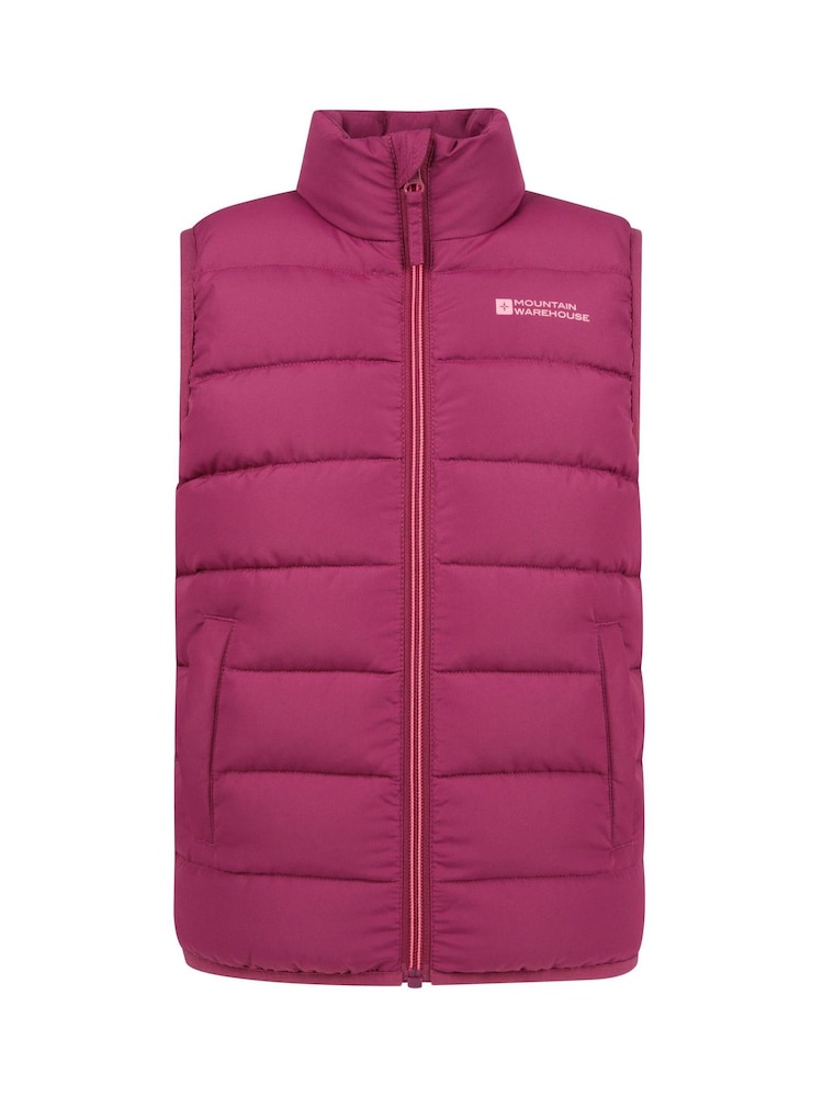 Mountain Warehouse Pink Rocko Kids Water-Resistant Padded Gilet - Image 1 of 5 Mountain Warehouse Pink Rocko Kids Water-Resistant Padded Gilet - Image 1 of 5