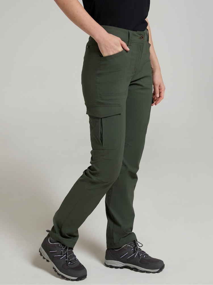 Mountain Warehouse Green Womens Quick Drying Max Stretch Cargo Trousers - Image 2 of 10 Mountain Warehouse Green Womens Quick Drying Max Stretch Cargo Trousers - Image 2 of 10