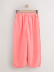 Bright Pink Barrel Leg Trousers with Linen - Image 6 of 8