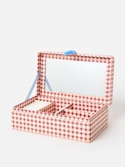 Oliver Bonas Pink Agnes Gingham Jewellery Box - Image 2 of 6