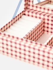 Oliver Bonas Pink Agnes Gingham Jewellery Box - Image 4 of 6