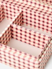Oliver Bonas Pink Agnes Gingham Jewellery Box - Image 5 of 6