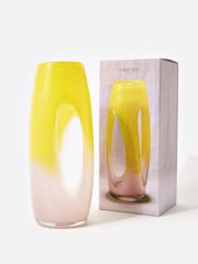 Oliver Bonas Pink Oritzó Yellow Glass Vase - Image 3 of 6