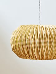 Oliver Bonas Yellow Vadella Gingham Paper Lamp Shade - Image 2 of 4