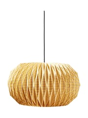 Oliver Bonas Yellow Vadella Gingham Paper Lamp Shade - Image 4 of 4