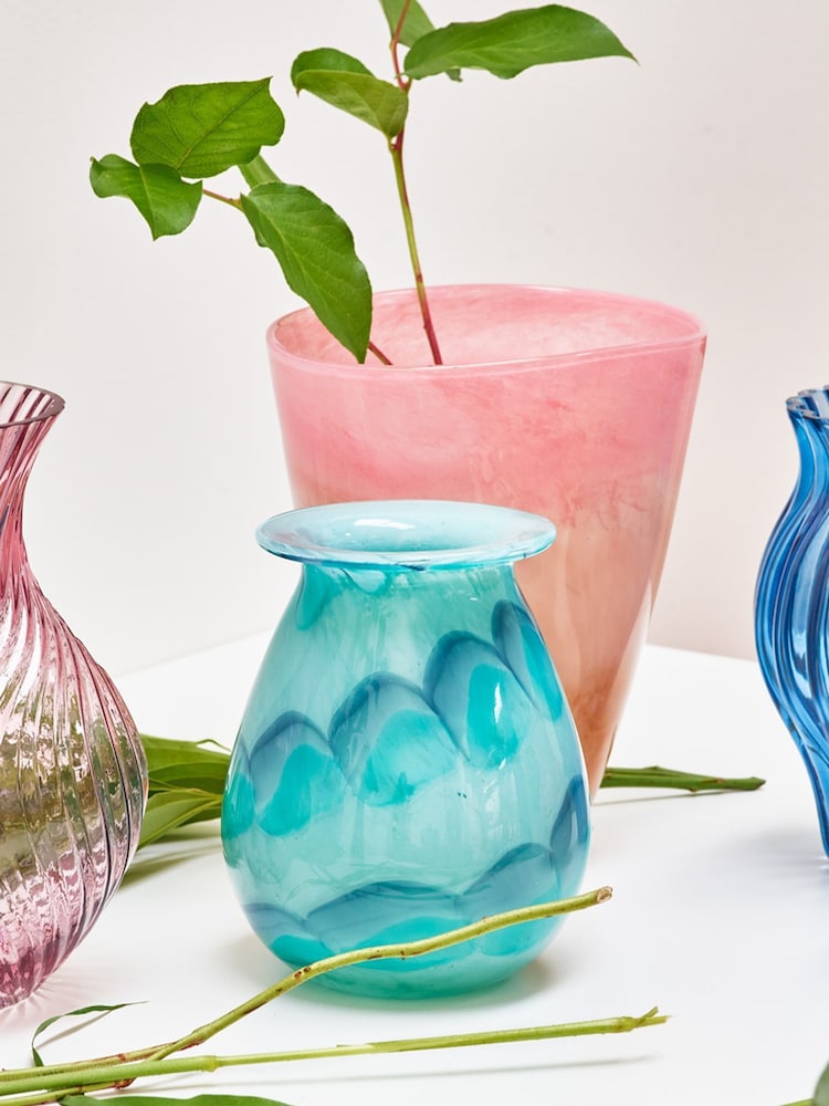 Oliver Bonas Blue Palo Blue Glass Vase - Image 1 of 6