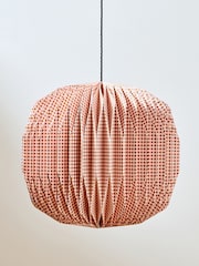 Oliver Bonas Pink Vadella Gingham Paper Lamp Shade - Image 1 of 4