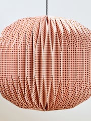 Oliver Bonas Pink Vadella Gingham Paper Lamp Shade - Image 3 of 4