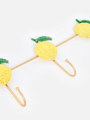 Oliver Bonas Yellow Lemon Raffia Wall Storage Hooks - Image 3 of 5