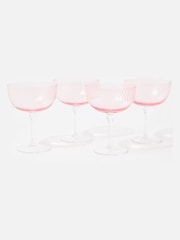 Oliver Bonas Set of 4 Pink Maya Champagne Saucers - Image 1 of 5