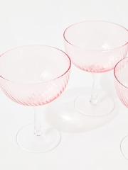 Oliver Bonas Set of 4 Pink Maya Champagne Saucers - Image 3 of 5