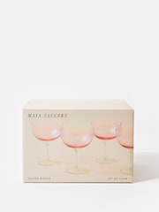 Oliver Bonas Set of 4 Pink Maya Champagne Saucers - Image 5 of 5