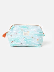 Oliver Bonas Blue & Orange Swimmers Makeup Bag - Image 1 of 5