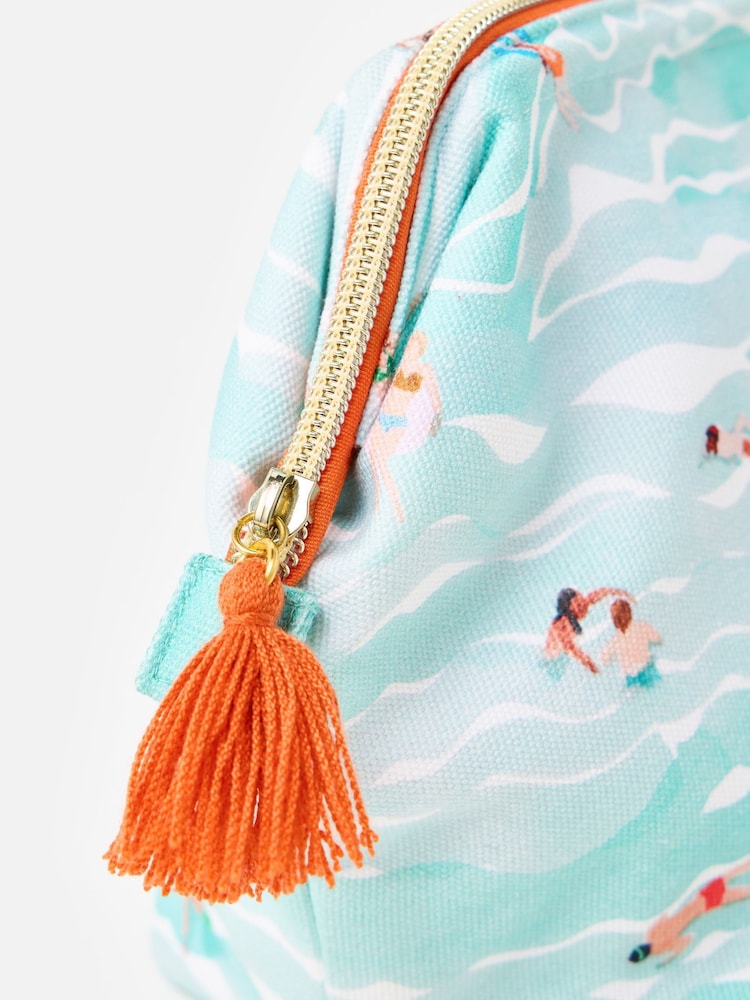 Oliver Bonas Blue & Orange Swimmers Makeup Bag - Image 5 of 5