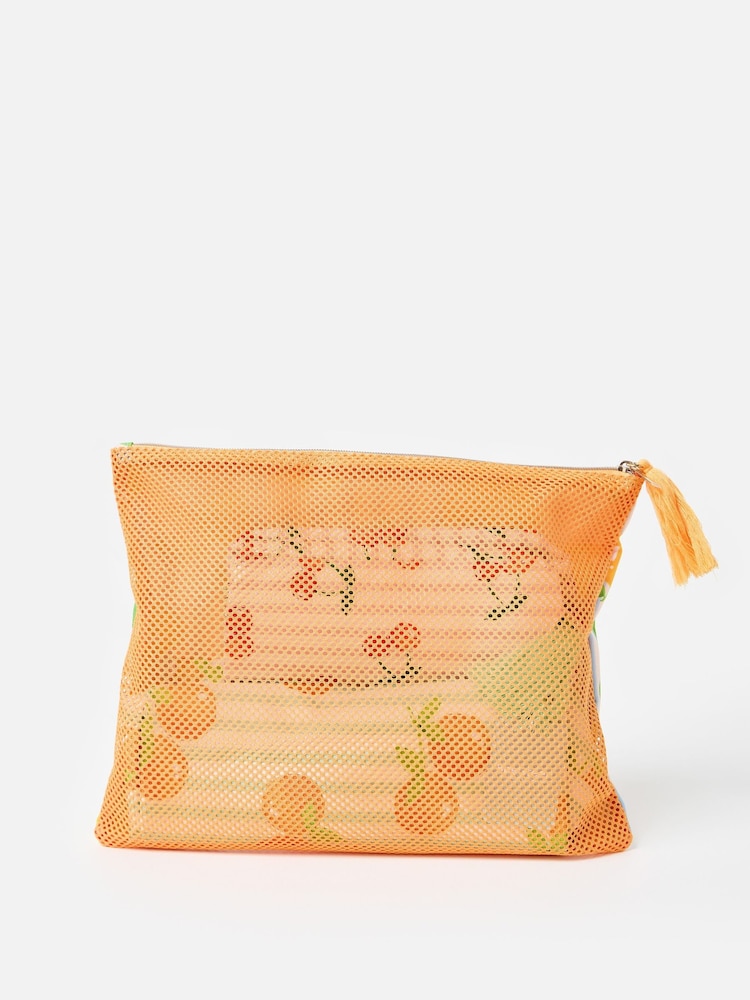 Oliver Bonas Set of 3 Blue Fruit Striped Packing Cubes - Image 6 of 6