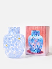 Oliver Bonas Blue Daisy Blue Spot Vase - Image 3 of 6