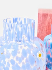 Oliver Bonas Blue Daisy Blue Spot Vase - Image 4 of 6