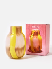 Oliver Bonas Yellow Llenya Striped Glass Vase - Image 3 of 6