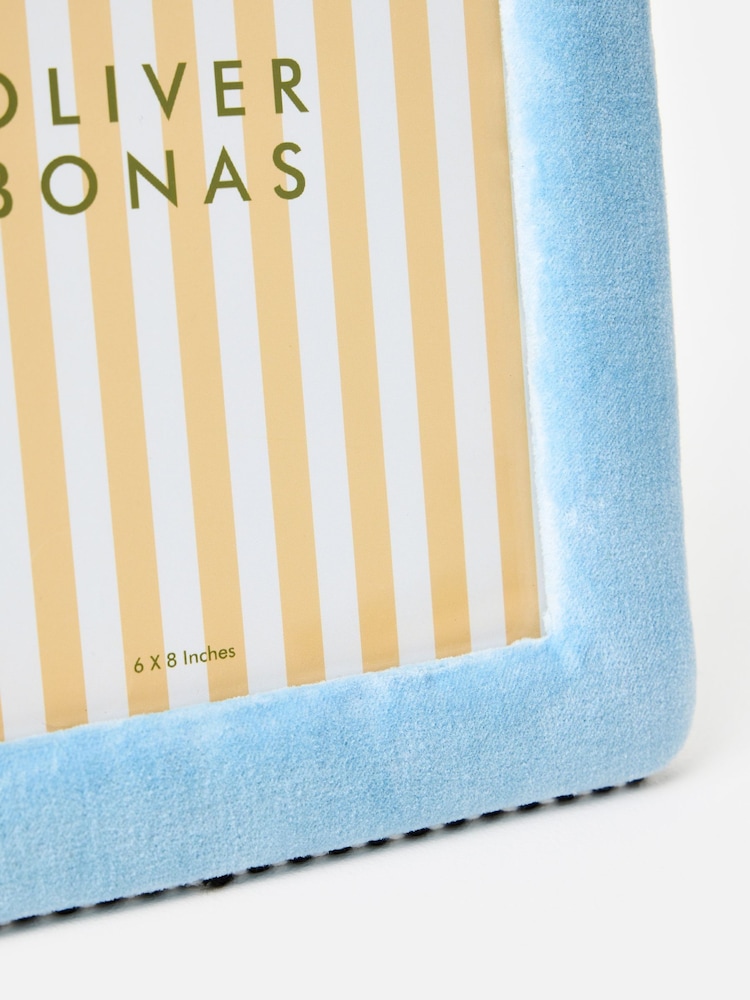 Oliver Bonas Blue Dulce Blue Velvet Photo Frame 6x8 - Image 4 of 4