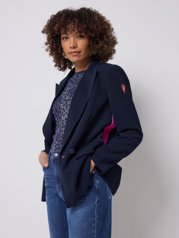 SCAMP & DUDE Blue Side Stripe Blazer - Image 5 of 5